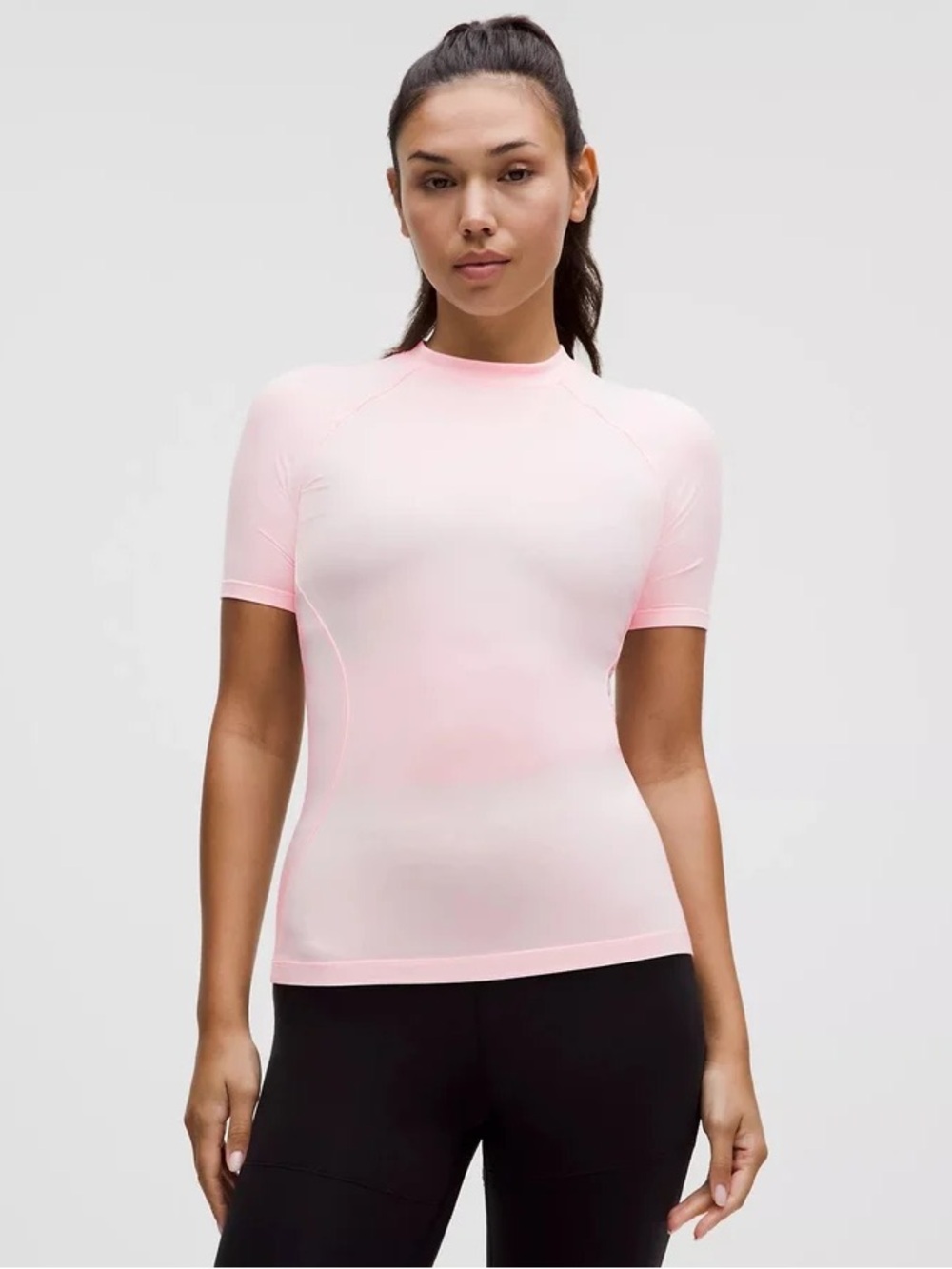 lululemon Wundermost Nulu Crewneck Short Sleeve Shirt in Strawberry Milkshake